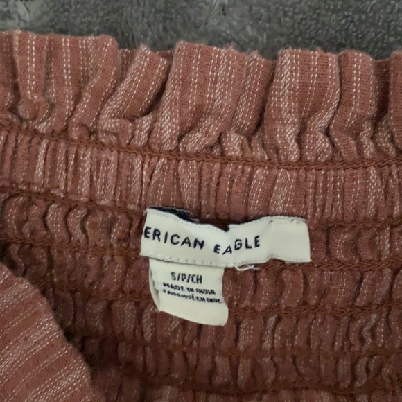 American Eagle striped paper bag waist pants w/tie - Picture 6 of 7